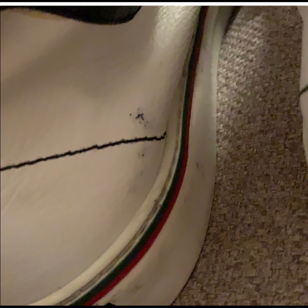 Authentic Gucci Men white high top sneakers 10 1/2 - Picture 5 of 6